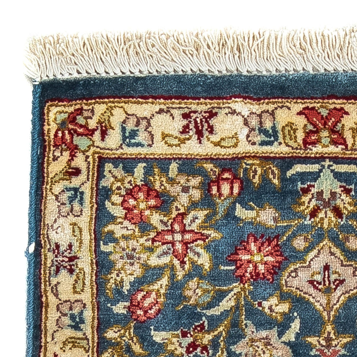 Ghom - Seide Teppich 27x44cm - Perserteppich - dunkelblau