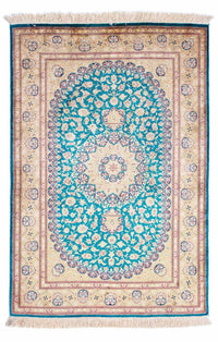 Ghom Teppich 78x119cm - Perserteppich - türkis – product image