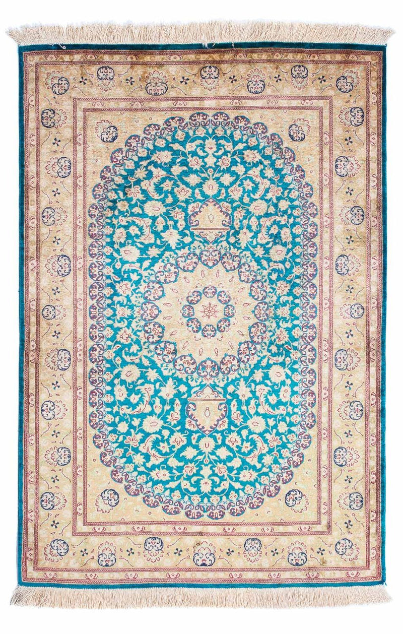 Ghom Teppich 78x119cm - Perserteppich - türkis