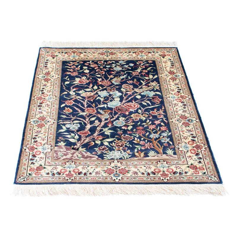 Ghom Teppich 77x110cm - Perserteppich - dunkelblau
