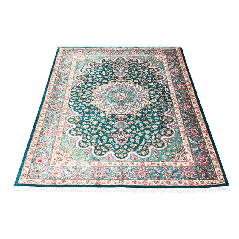 Ghom Teppich 100x163cm - Perserteppich - grün