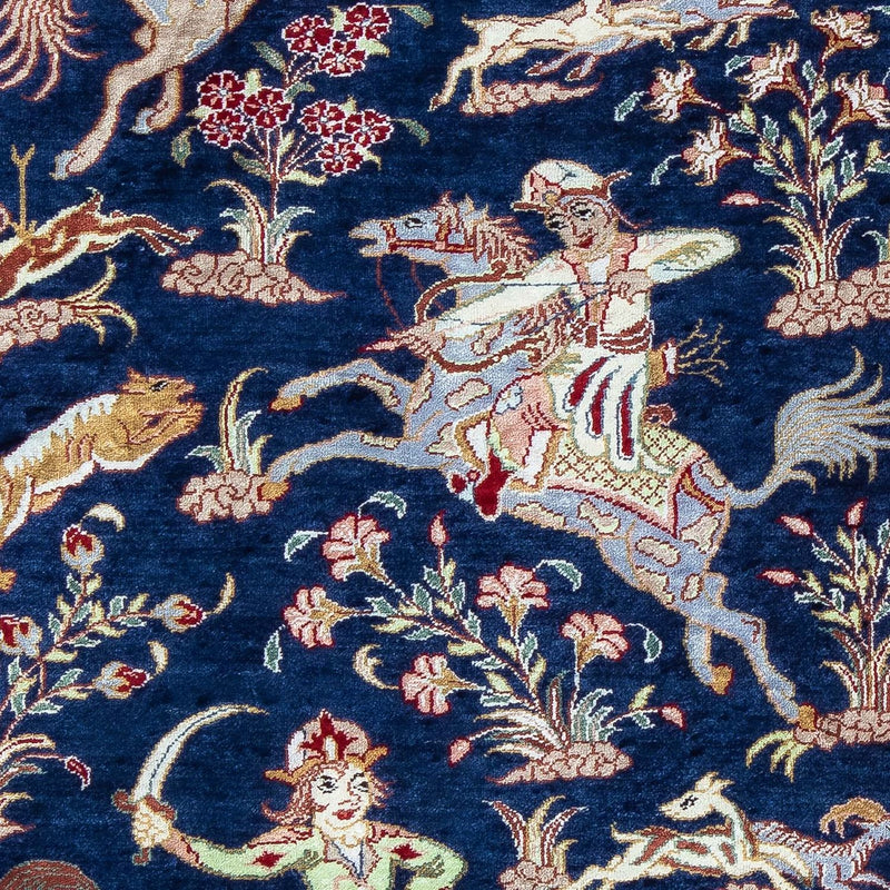 Ghom Teppich 55x87cm - Perserteppich - dunkelblau