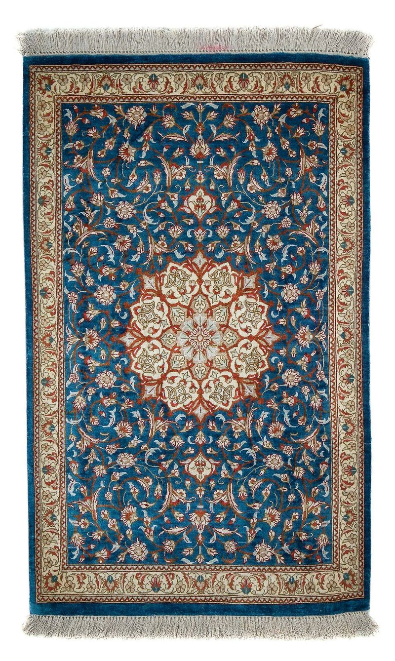 Ghom Teppich 57x92cm - Perserteppich - dunkelblau