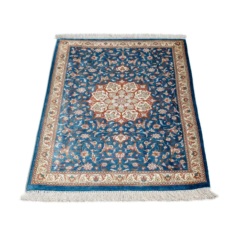 Ghom Teppich 57x92cm - Perserteppich - dunkelblau
