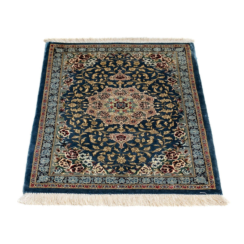 Ghom Teppich 55x80cm - Perserteppich - dunkelblau