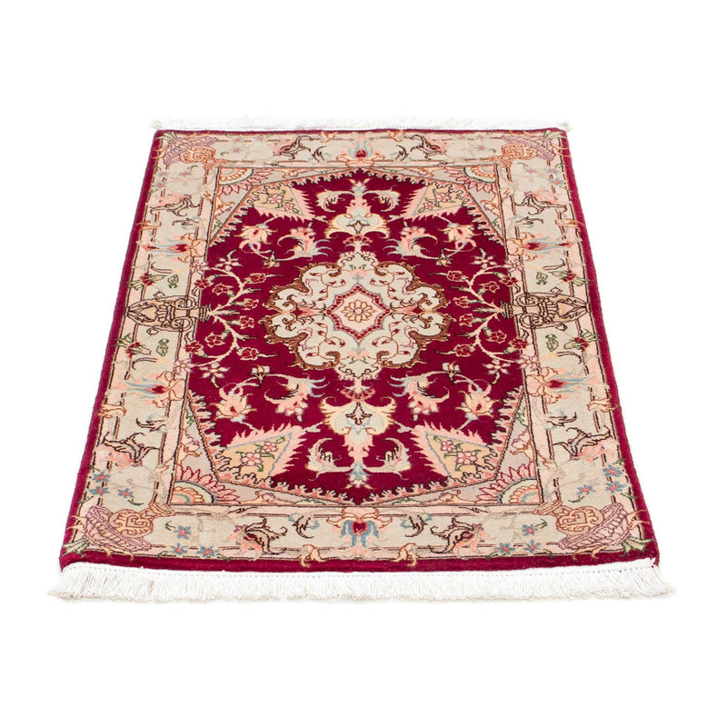 Täbriz - 50 Raj Teppich 59x87cm - Perserteppich - dunkelrot