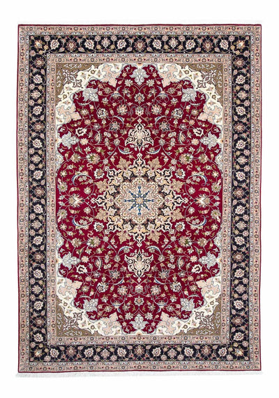 Täbriz - 50 Raj Teppich 201x301cm - Perserteppich - dunkelrot