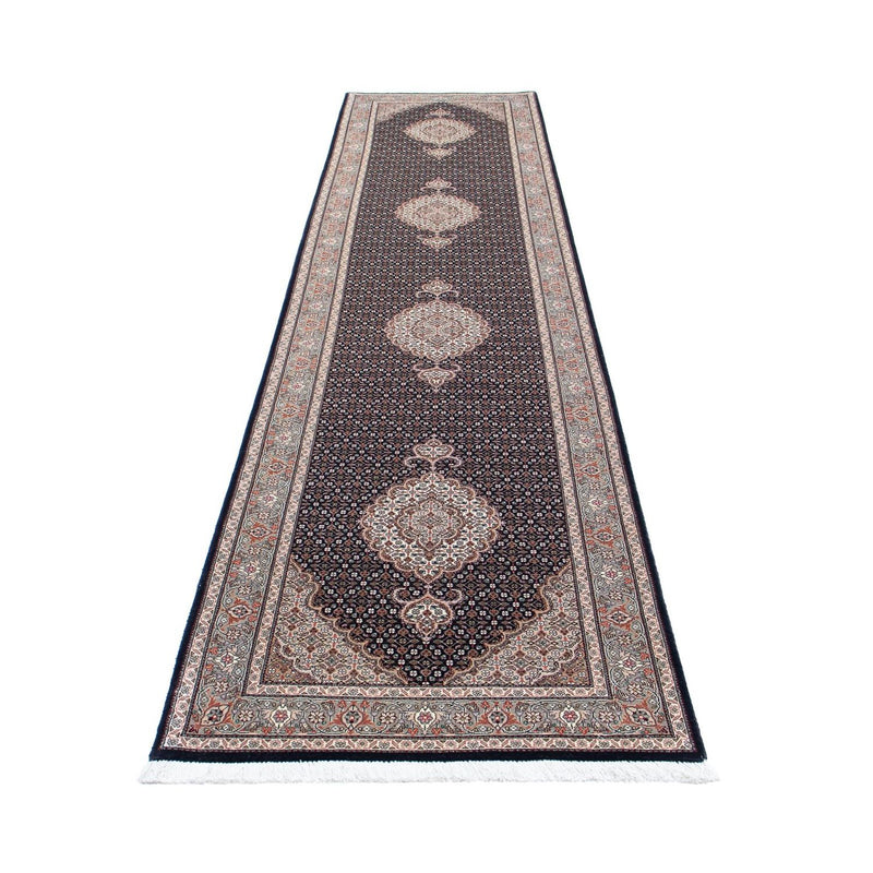 Täbriz - 50 Raj Teppich 82x391cm - Perserteppich - dunkelblau