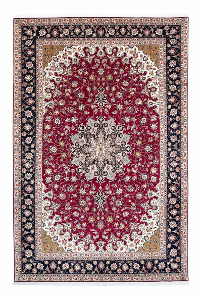 Täbriz - 50 Raj Teppich 203x308cm - Perserteppich - dunkelrot