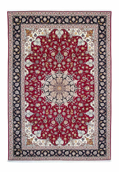 Täbriz - 50 Raj Teppich 204x292cm - Perserteppich - dunkelrot