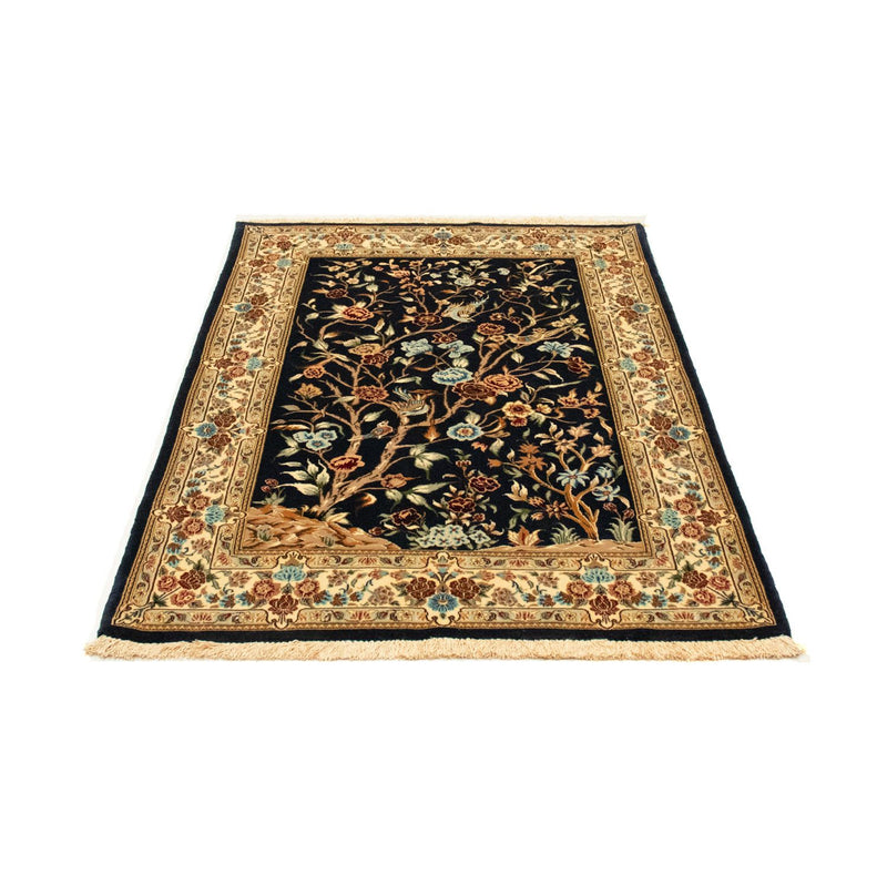 Ghom Teppich 100x154cm - Perserteppich - schwarz