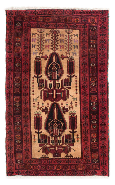 Belutsch Teppich 82x135cm - Orientteppich - dunkelrot