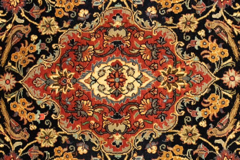 Ghom Teppich 103x151cm - Perserteppich - schwarz