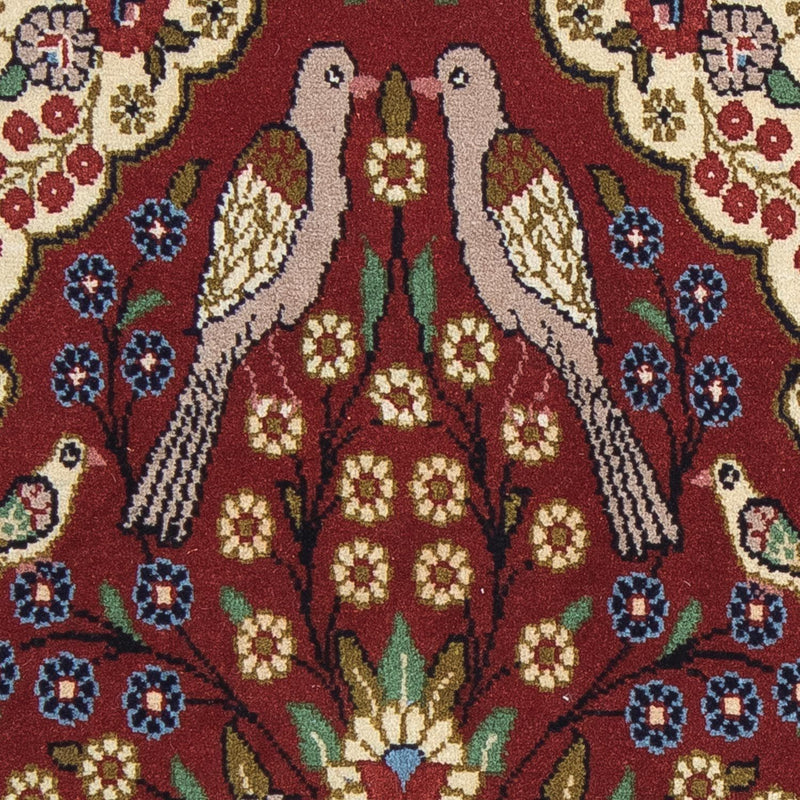 Ghom Teppich 63x105cm - Perserteppich - dunkelrot