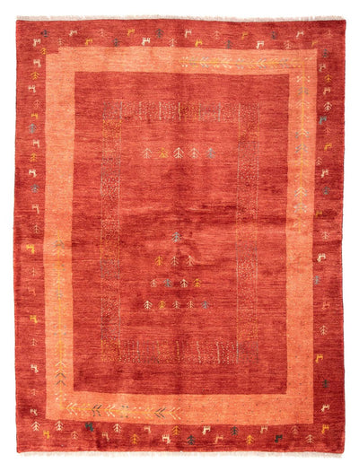 Gabbeh Persisch Teppich 171x225cm - Perserteppich Wollteppich - dunkelrot