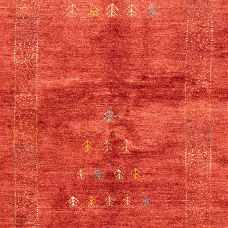 Gabbeh Persisch Teppich 171x225cm - Perserteppich Wollteppich - dunkelrot