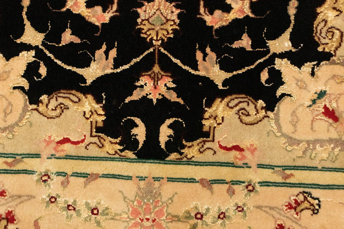 Täbriz - 50 Raj Teppich 73x120cm - Perserteppich - schwarz