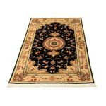 Täbriz - 50 Raj Teppich 73x120cm - Perserteppich - schwarz