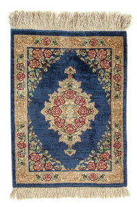 Ghom - Seide Teppich 28x39cm - Perserteppich - dunkelblau – product image