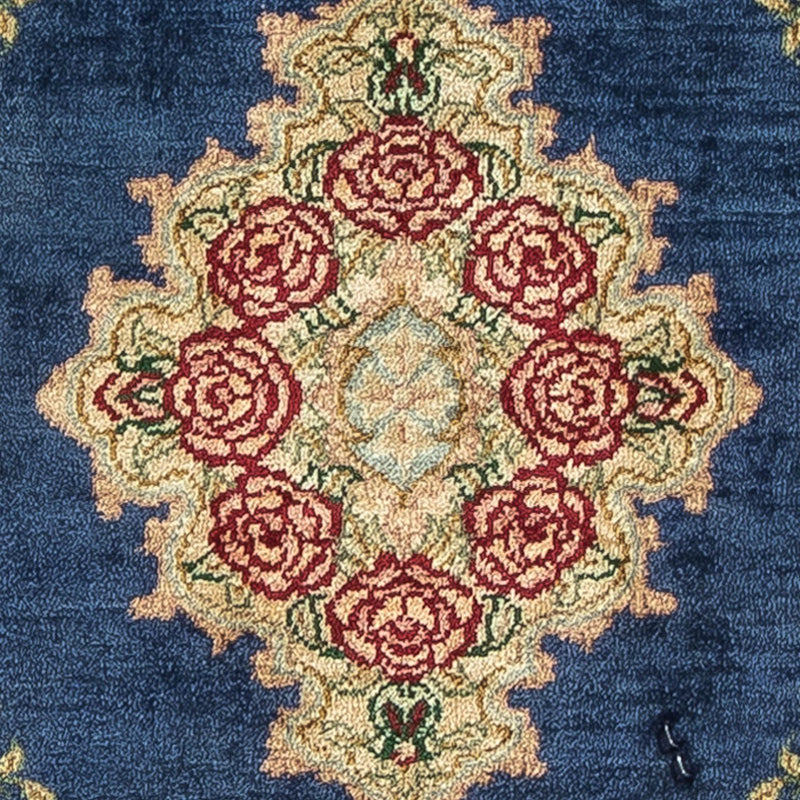 Ghom - Seide Teppich 28x39cm - Perserteppich - dunkelblau