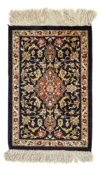 Ghom - Seide Teppich 28x41cm - Perserteppich - dunkelblau – product image