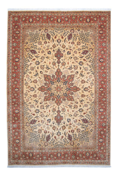 Täbriz - 50 Raj Teppich 198x305cm - Perserteppich - hellbraun