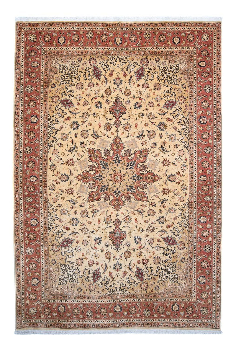 Täbriz - 50 Raj Teppich 198x305cm - Perserteppich - hellbraun