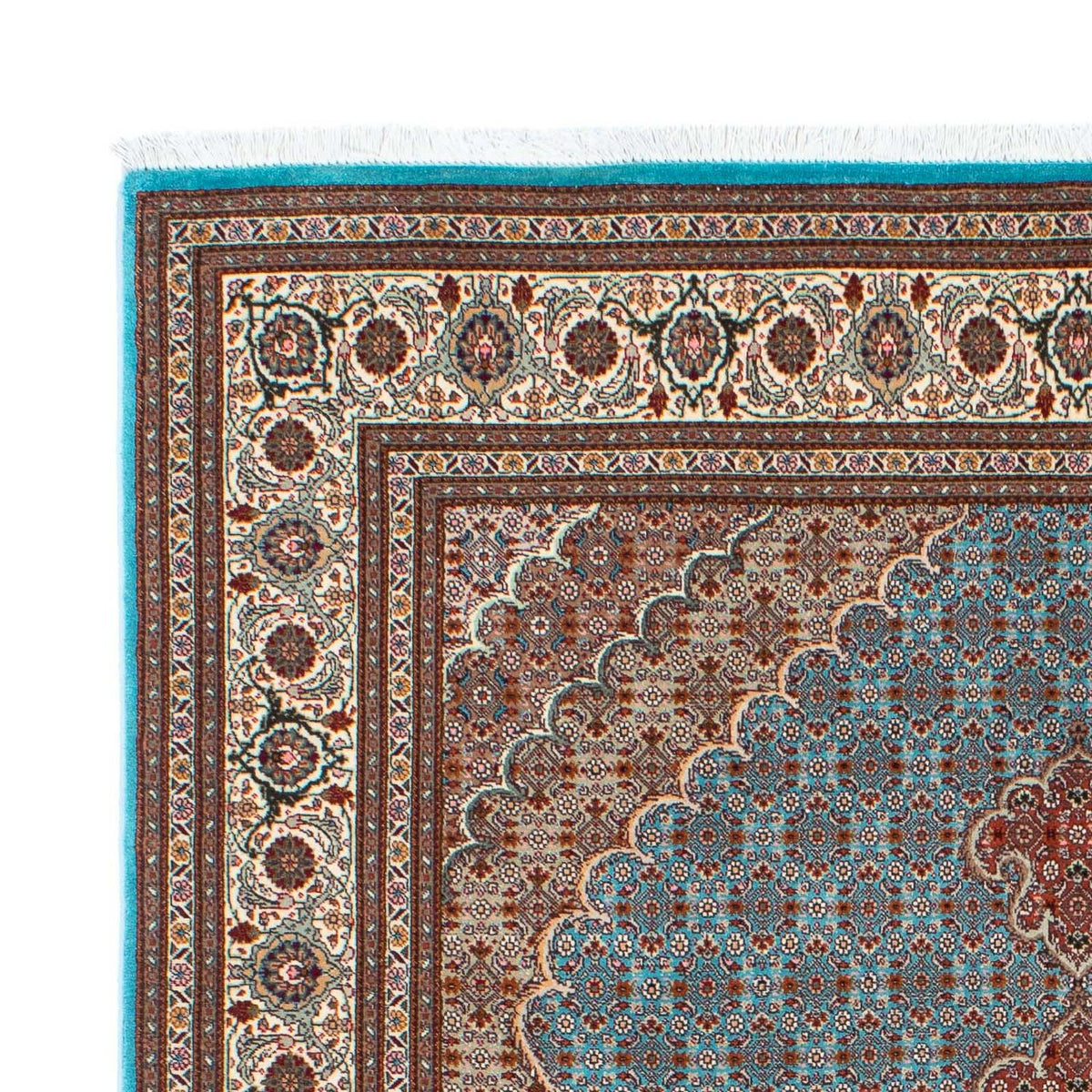 Täbriz Teppich 150x202cm - Perserteppich - türkis