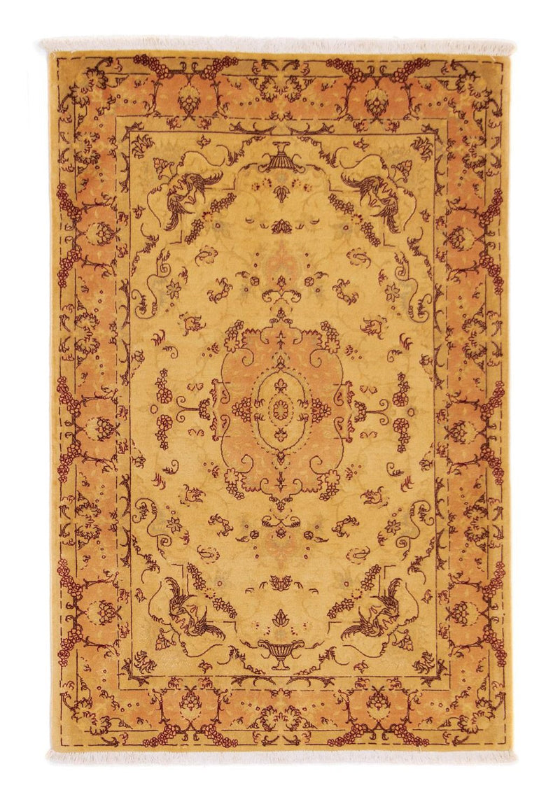 Täbriz - 50 Raj Teppich 100x150cm - Perserteppich - beige