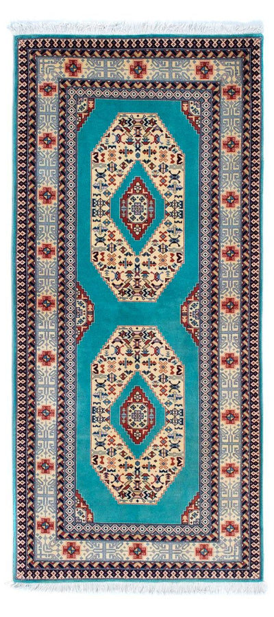 Täbriz - 50 Raj Teppich 76x175cm - Perserteppich - blau
