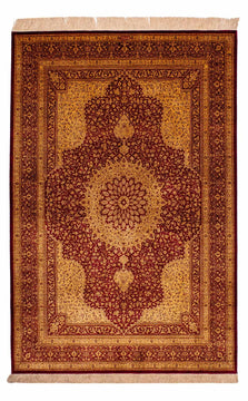 Ghom - Seide Teppich 130x188cm - Perserteppich - beige