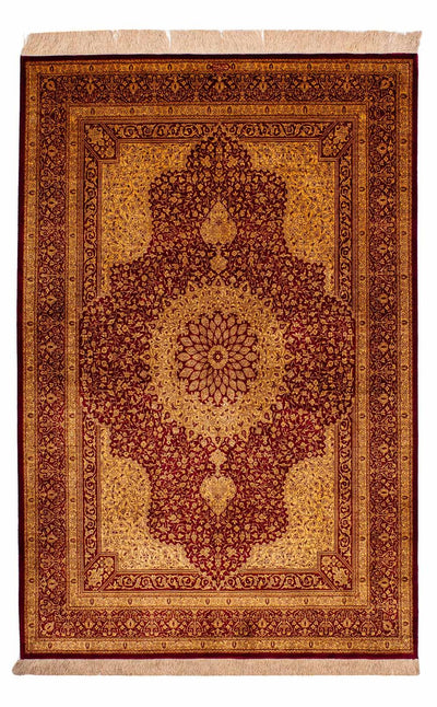 Ghom - Seide Teppich 130x188cm - Perserteppich - beige