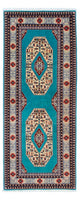 Täbriz - 50 Raj Teppich 74x190cm - Perserteppich - blau