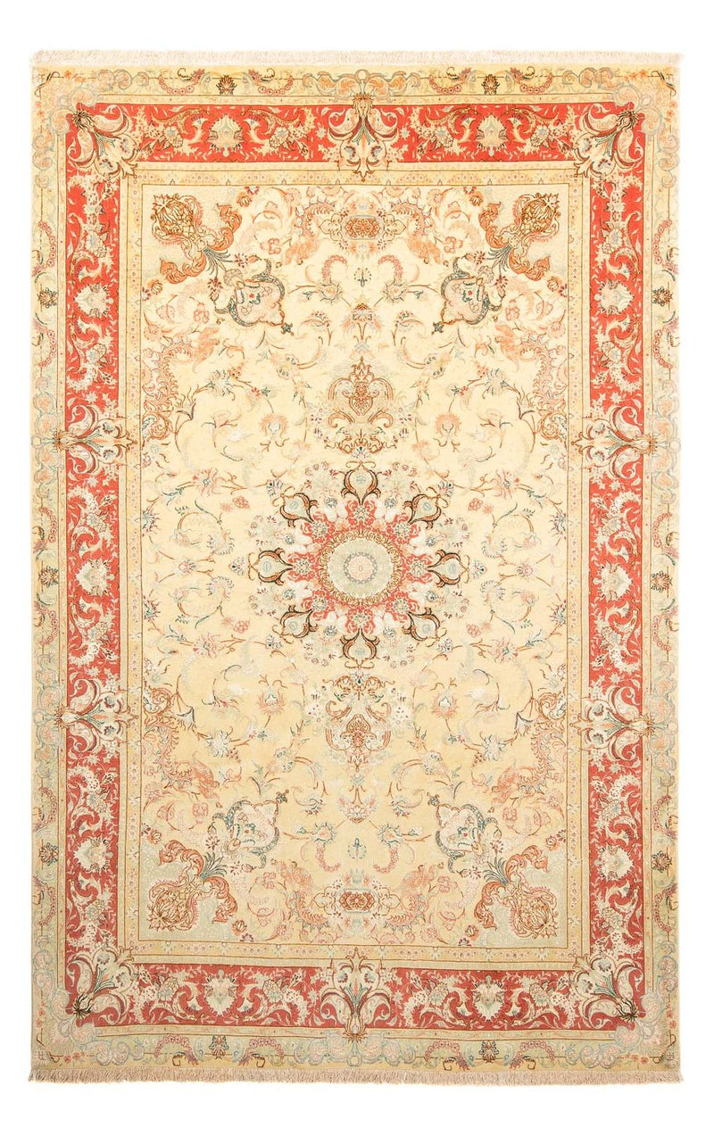 Täbriz - 50 Raj Teppich 198x307cm - Perserteppich - beige