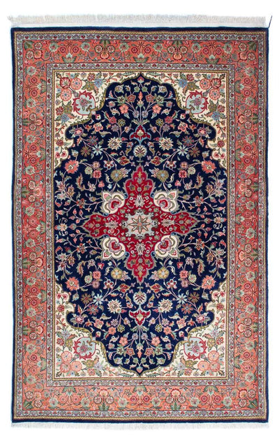 Ghom Teppich 139x215cm - Perserteppich - dunkelblau