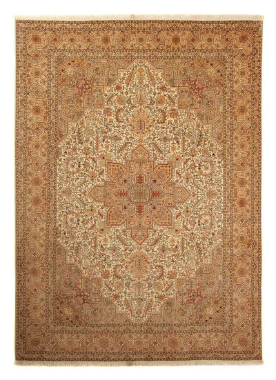 Täbriz - 50 Raj Teppich 251x344cm - Perserteppich - hellbraun