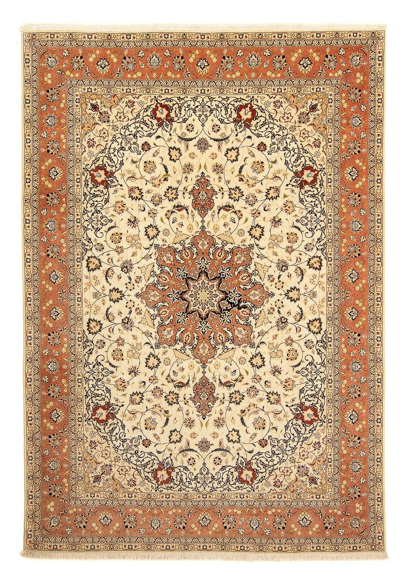Täbriz - 50 Raj Teppich 254x352cm - Perserteppich - beige