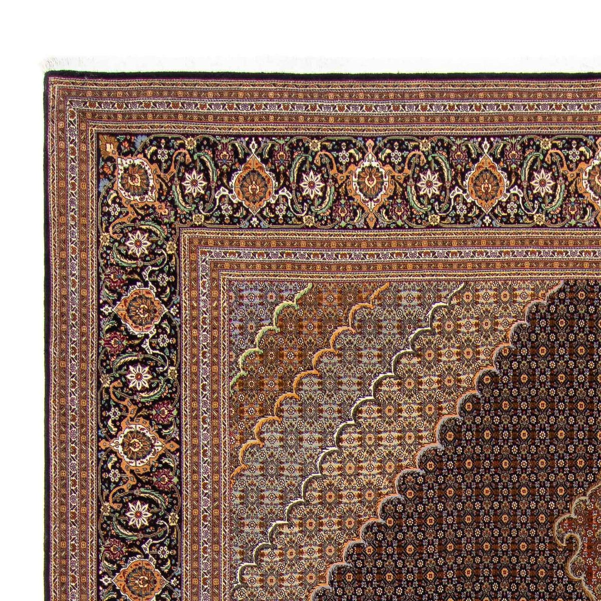 Täbriz Teppich 253x360cm - Perserteppich - dunkelbraun