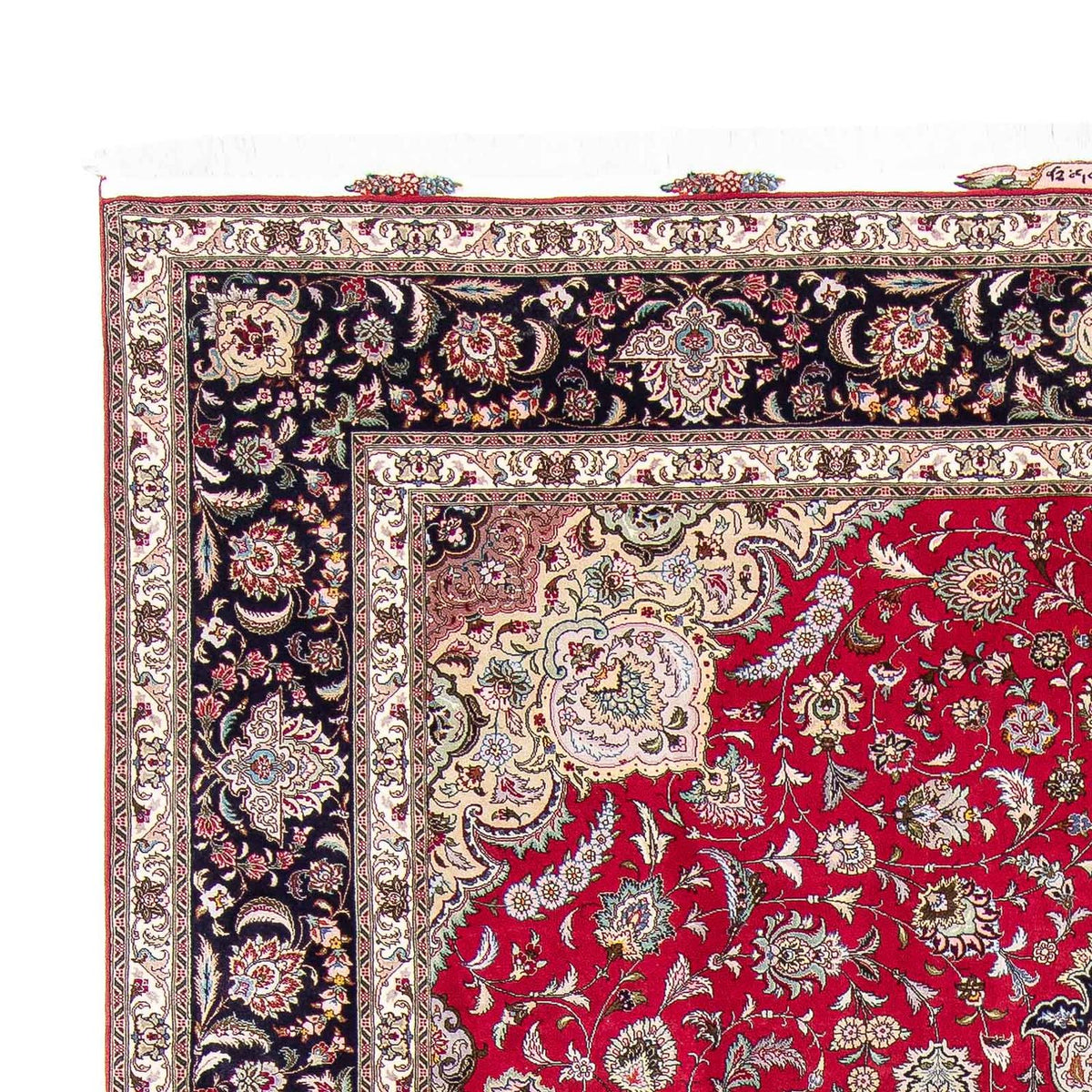 Täbriz - 50 Raj Teppich 250x350cm - Perserteppich - rot