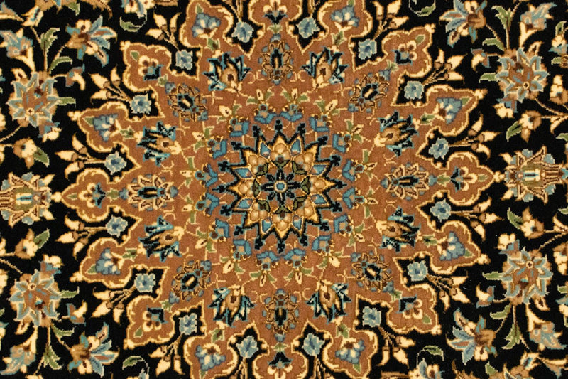 Ghom Teppich 102x160cm - Perserteppich - schwarz