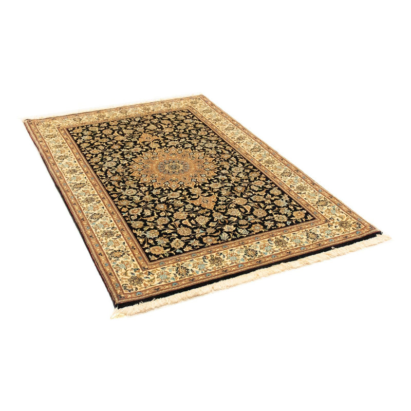 Ghom Teppich 102x160cm - Perserteppich - schwarz