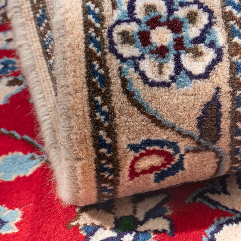 Nain Teppich 89x130cm - Perserteppich - dunkelrot