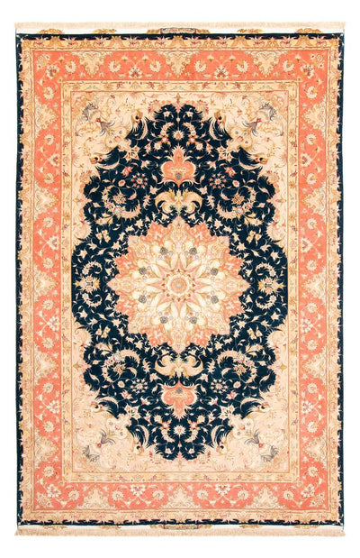 Täbriz - 50 Raj Teppich 200x308cm - Perserteppich - dunkelblau