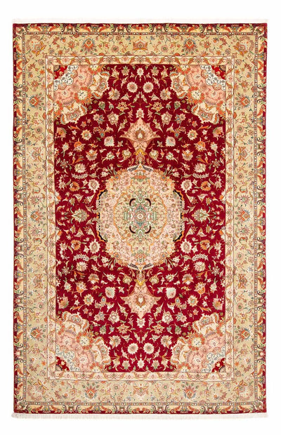 Täbriz - 50 Raj Teppich 204x312cm - Perserteppich - dunkelrot