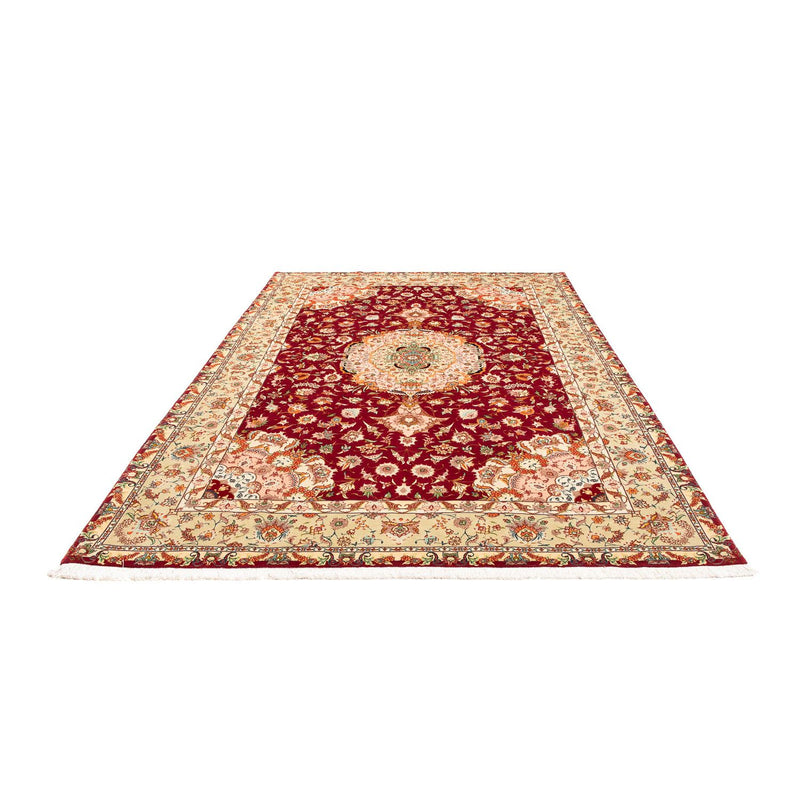 Täbriz - 50 Raj Teppich 204x312cm - Perserteppich - dunkelrot