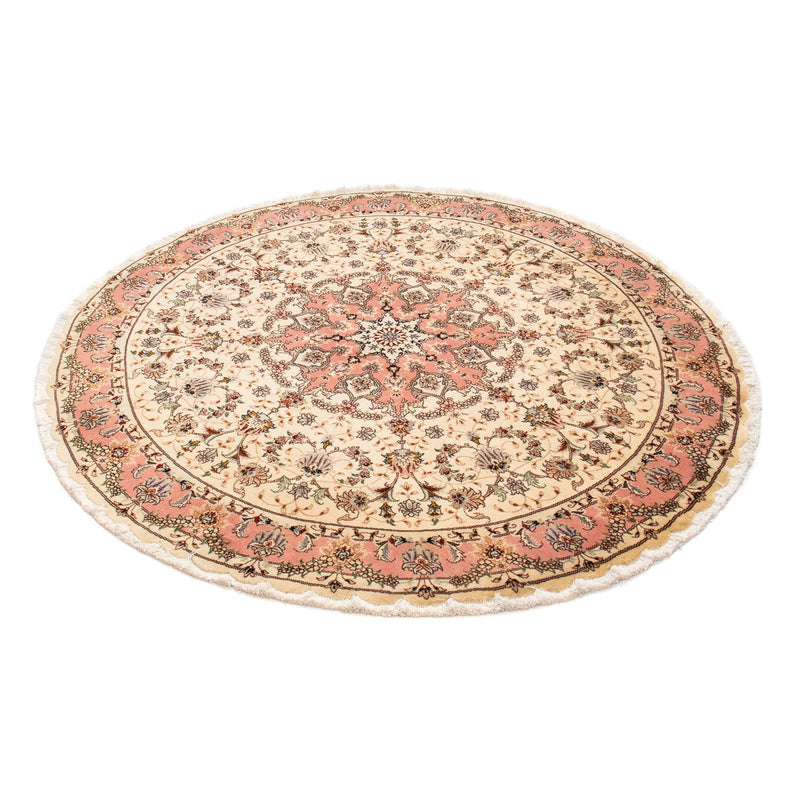 Täbriz - 50 Raj Teppich 150x150cm - Perserteppich - hellbraun