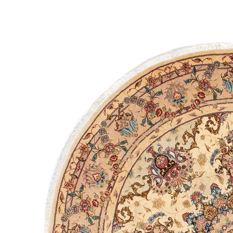 Täbriz - 50 Raj Teppich 150x150cm - Perserteppich - hellbraun
