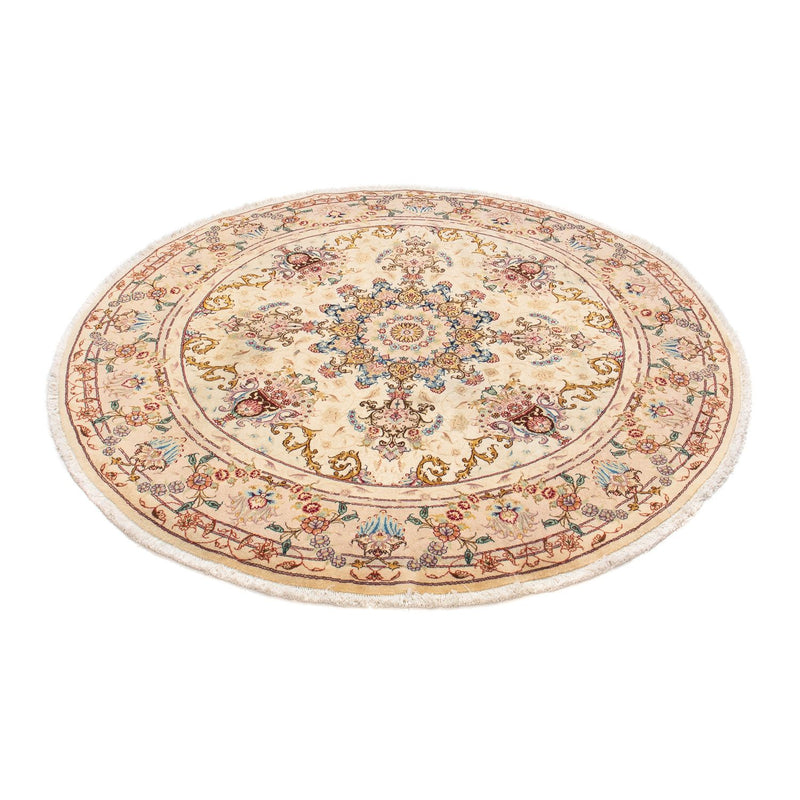 Täbriz - 50 Raj Teppich 150x150cm - Perserteppich - hellbraun