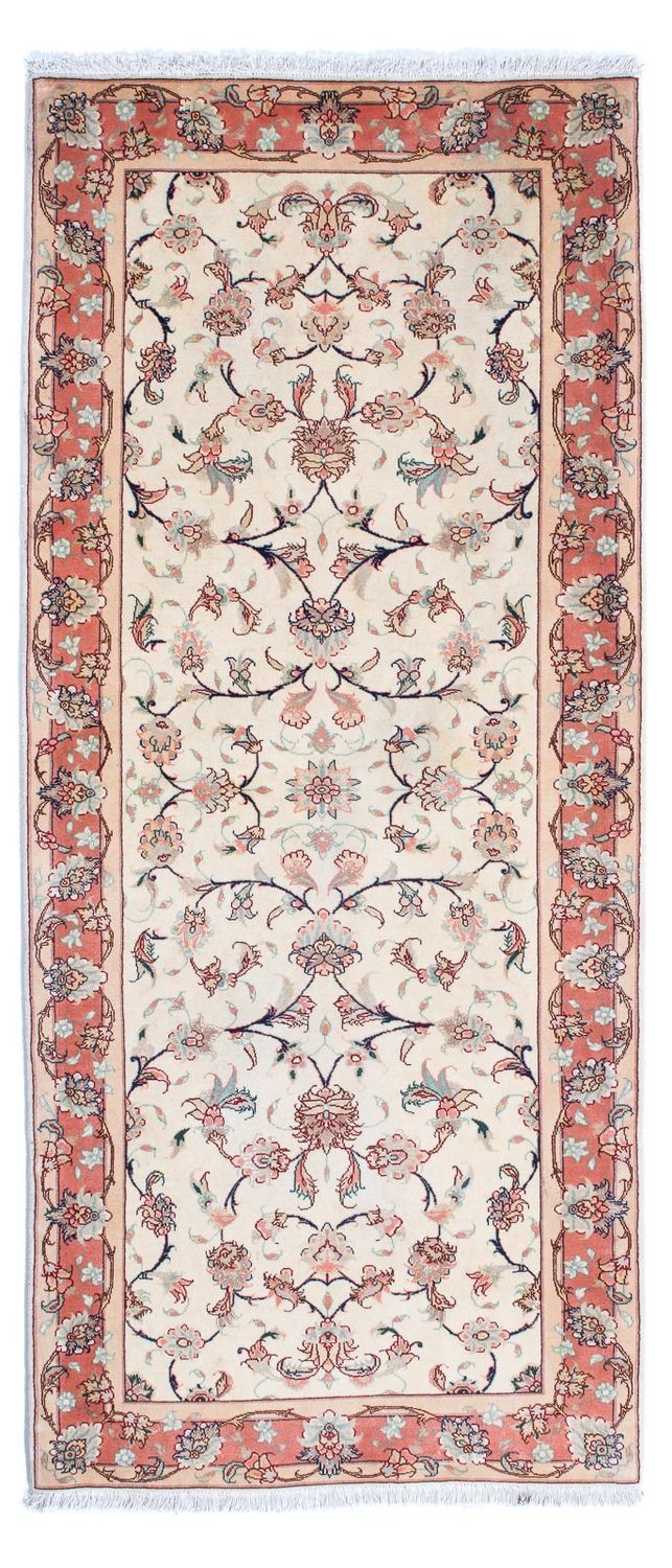 Täbriz - 50 Raj Teppich 77x183cm - Perserteppich - beige