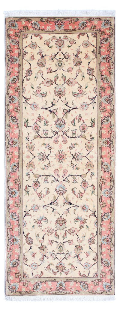 Täbriz - 50 Raj Teppich 77x200cm - Perserteppich - beige